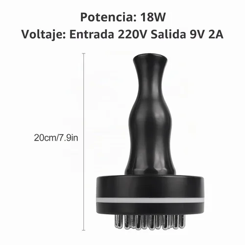 Vista 3 de Cepillo Meridian, masajeador eléctrico de espalda con luz roja para celulitis, piel radiante y más suave, con panel de control y cepillo corporal