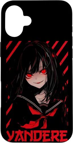 Vista 23 de Funda para iPhone 16 Yandere Anime Girl Kawaii Emo Goth Otaku Anime Manga Lover