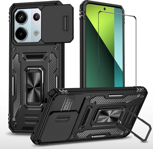 Vista 40 de Funda para Motorola Moto G 5G 2024 con protector de pantalla, funda protectora con protector de cámara, funda protectora con función atril para Moto