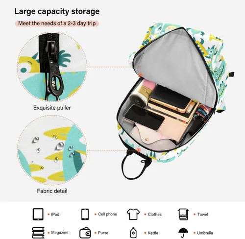 Vista 6 de Women Men Tennis Bag Cute Sturdy Cute Little Monsters Green Yellow Sport Pickleball Badminton Bag for Men Women Tennis Sport bolso para raquetas