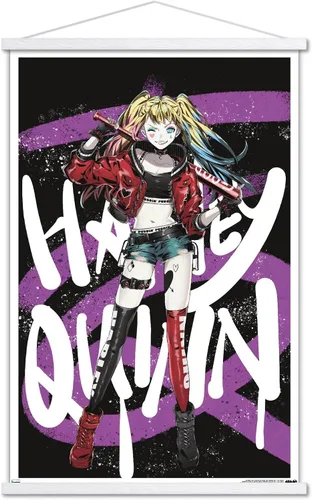 Vista 19 de Trends International DC Comics - Póster de pared de anime Harley Quinn, 14.725 x 22.375 pulgadas, versión enmarcada de madera de granero Versión