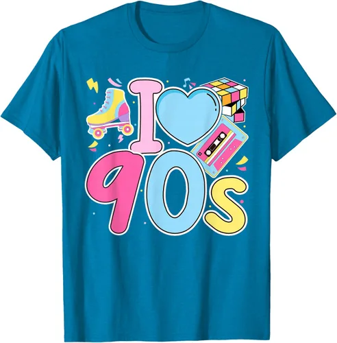 Vista 11 de I Love 90's Retro Style Nostalgia Vibe Funny 1990's Party T-Shirt Negro