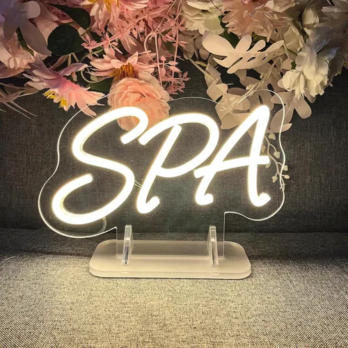 Vista 12 de Número de mesa de cumpleaños de un año de edad, lámpara de escritorio, luz nocturna, letra de boda, letrero de neón LED, decoración de mesa de boda
