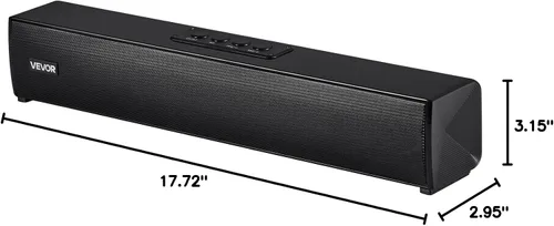 Vista 10 de VEVOR Barra de sonido para Smart TV, canal 2.0, barra de sonido compacta de 17 pulgadas para proyector, conexión AUX Bluetooth, control remoto