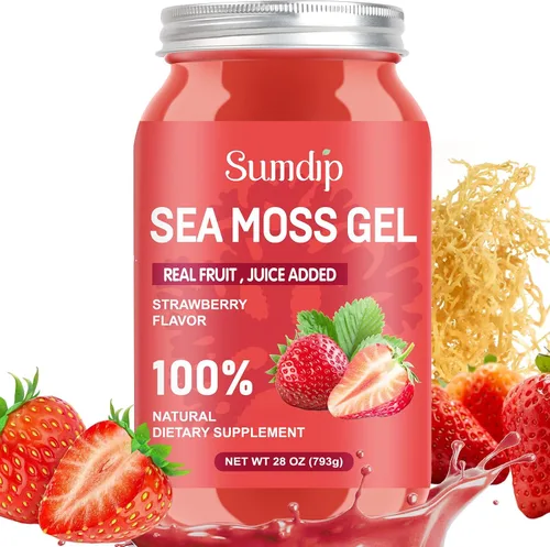 Vista 11 de Gel de Musgo Marino (28OZ), Gel de Seamoss Irlandés Crudo Vegano, Suplementos de Vitaminas y Minerales para el Sistema Inmune y Digestivo, Manzana