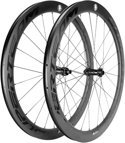 Vista 9 de SUPERTEAM Juego de ruedas de disco de carbono 50C-25 700c Clincher Center Lock Thru Axle blanco y rojo