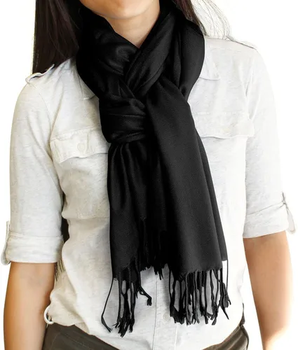 Vista 2 de GEARONIC TM bufanda de invierno de tela suave, de moda, en colores lisos, para mujer.