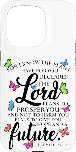 Vista 13 de iPhone 16 Christian Faith Jeremiah 29 11 Inspiring Butterfly Art Women Case
