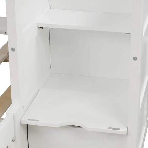 Vista 6 de Harper & Bright Designs Literas con escaleras y cajones de almacenamiento, tamaño individual sobre matrimonial, litera de madera maciza