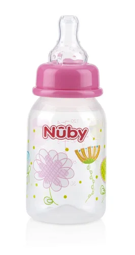 Vista 5 de Nuby Botella impresa antiderrames, 4 onzas, 1 paquete de 1 botella, los colores pueden variar