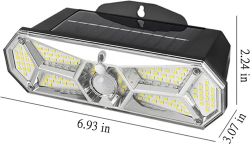 Vista 3 de Luces solares para exteriores, luces solares de jardín, luces de patio, luz LED de pared solar impermeable IP65, luces para exteriores con sensor
