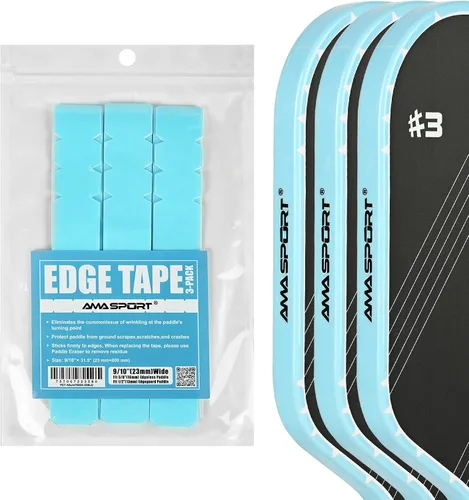 Vista 25 de PICKLETECH Cinta de protección de pala de pickleball – Protector de borde de cabeza de paleta – Cinta de protección de borde de raqueta ajuste