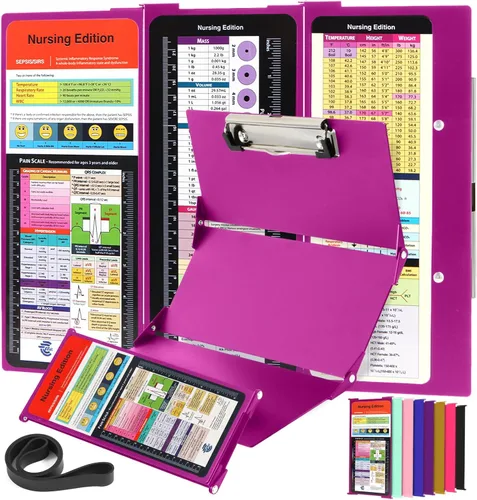 Vista 14 de Portapapeles de enfermería Edición de enfermería – 3 capas de aluminio plegable para enfermería Portapapeles de enfermería Esenciales