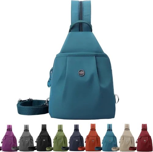 Vista 10 de Bolsa de viaje antirrobo 3 en 1 de alta calidad, impermeable, de 2 vías, mochila cruzada para mujer, Negro, Mediana, Moda