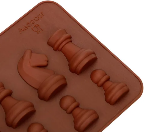 Vista 7 de Molde de silicona para piezas de ajedrez, molde de fondant de caramelo de chocolate, herramienta de decoración de pasteles, papel, arcilla, resina