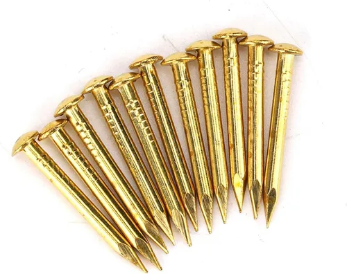 Vista 7 de Oumefar Uñas doradas de cabeza redonda de latón, minimodelo, bisagra de muebles de uñas, 100 piezas para accesorios de hardware, manualidades