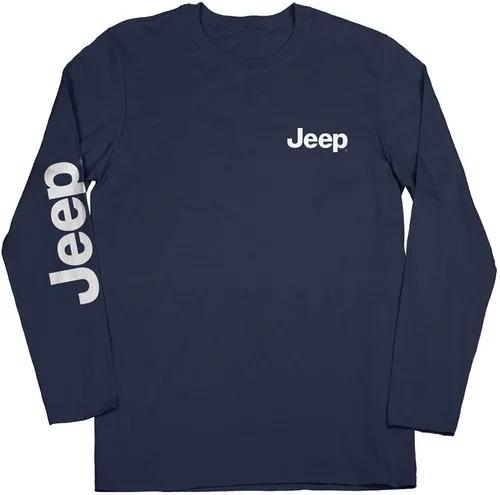 Vista 2 de Jeep - Camisa de manga larga Sasquatch, azul Diseño Wrangler 60% algodón peinado hilado en anillo, 40% poliéster