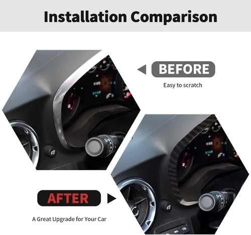 Vista 2 de RT-TCZ Cubierta de fibra de carbono para salpicadero, marco de velocímetro, decoración interior accesorios para Chevrolet Chevy Camaro 2016-2023