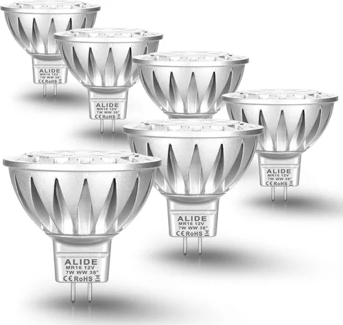 Vista 7 de ALIDE Bombillas LED MR16 de 15 grados, ángulo de haz estrecho de 15°, GU5.3 20 W 35 W equivalente a halógeno, 5 W, 450 lúmenes, 2700 K, blanco
