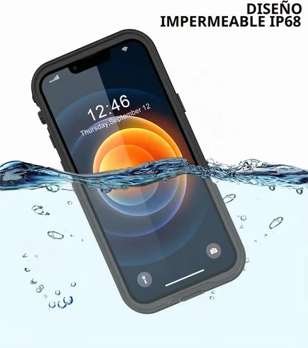 Vista 3 de Protebox Funda impermeable para iPhone 12 Mini con protector de pantalla integrado, a prueba de golpes, a prueba de polvo, protección de cuerpo