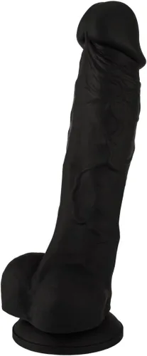 Vista 2 de Consolador de silicona realista, con succión. Premium. 6.7 pulgadas. de Naughty., Negro, 1, 1