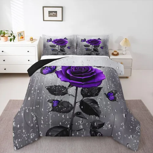 Vista 8 de Feelyou - Juego de funda de edredón para niños, castillo rosa, tamaño individual, lindo juego de edredón con moño, juego de cama para niños y niñas