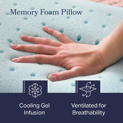 Vista 5 de Almohada de espuma viscoelástica de gel ventilada Weekender. Funda lavable. Tamaño estándar