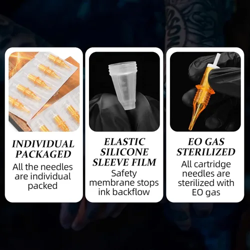 Vista 5 de ATOMUS Agujas de cartucho de tatuaje desechables RL RS M1 agujas de tatuaje para máquina de tatuaje (5RL)