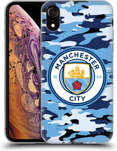 Vista 183 de Head Case Designs Funda de gel con licencia oficial del Manchester City Man City FC Blue Moon Badge Camou [protección de grado militar] compatible