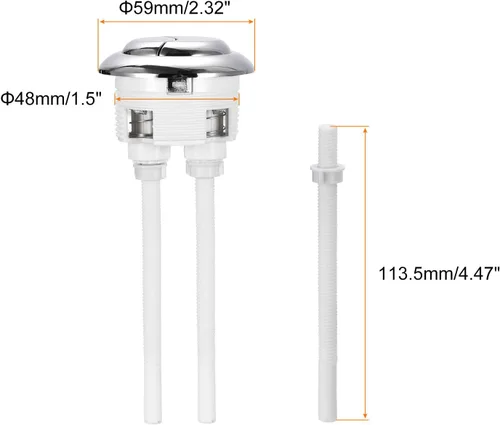 Vista 2 de uxcell Botón de tanque de inodoro con doble pulsador, botón de repuesto ajustable para tanque de agua de inodoro de 1.890 in (1.89 pulgadas)