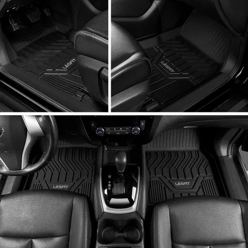 Vista 8 de LASFIT Alfombrillas de Piso Compatibles con Nissan Armada 2017-2018 / Infiniti QX56 2011-2013 / Infiniti QX80 2014-2018, TPE Para Todo Clima Ajuste