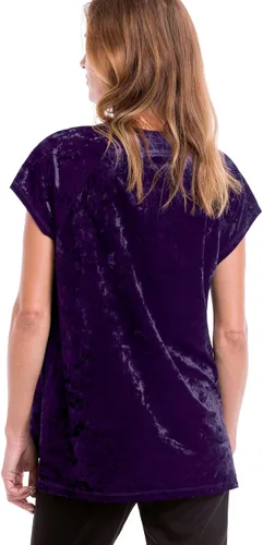 Vista 4 de Ellos Camiseta de terciopelo aplastado en talla grande para mujer