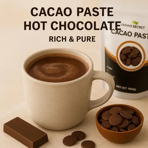Vista 3 de Mayan's Secret - Obleas de pasta de cacao cruda orgánica - Certificado USDA, sin OMG, veganas y sin gluten - Obleas fáciles de derretir para hacer