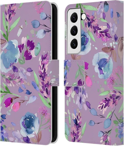 Vista 81 de Head Case Designs Officially Licensed Ninola Abstract Poppies Lilac Floral Leather Wallet Case Compatible with Samsung Galaxy A07 4G