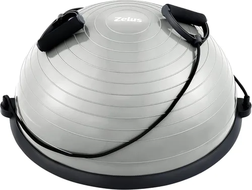 Vista 11 de ZELUS Entrenador de pelota de equilibrio con bandas de resistencia y bomba de pie, pelota de yoga inflable para entrenamientos de gimnasio en casa