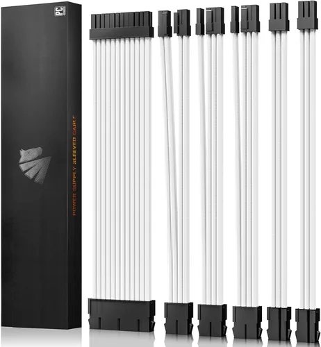 Vista 16 de ASIAHORSE Cables de alimentación de extensión de cable PSU 16AWG, cable de extensión de manga modificada para requisitos particulares de la fuente
