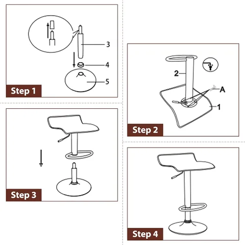 Vista 5 de Casart Juego de 2 taburetes de bar, taburetes de bar giratorios ajustables de piel sintética con reposapiés, base cromada, sillas de bar modernas