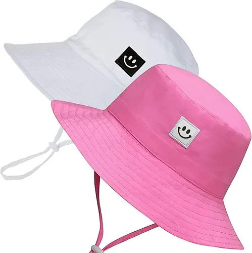 Vista 10 de 55cube Sombrero de sol para bebés y niños pequeños UPF 50+ con correa para 1 paquete de malva polvoriento