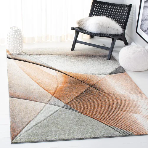 Vista 17 de SAFAVIEH Hollywood Collection - Alfombra decorativa de 2 pies 3 pulgadas x 4 pies, beige y azul, diseño moderno de mediados de siglo, no desprende