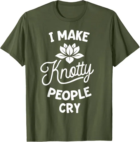 Vista 51 de Camiseta divertida de terapia de masaje I Make Knotty People Cry, Negro, S