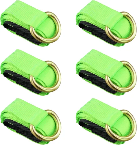 Vista 9 de JOIKIT Paquete de 4 Correas de Remolque Tipo Lazo de 2 Pulgadas x 8.2 Pies con Anillo en D Amarre Automático para Elevador de Ruedas, Grúa Amarillo