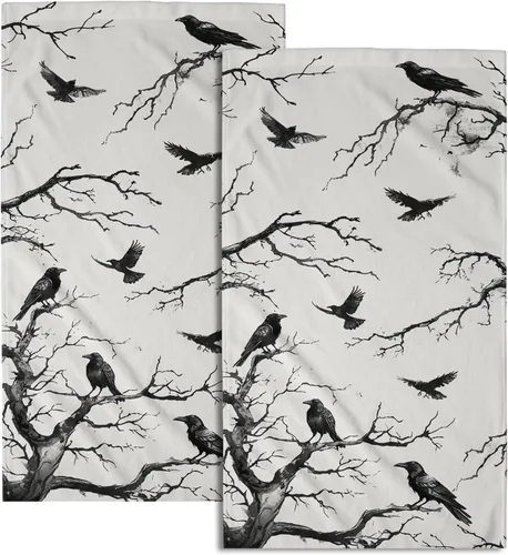 Vista 33 de Giwawa Juego de 2 toallas de mano vintage con diseño de oso y ciervo, diseño de alce y árbol, toalla de cara súper suave para baño, cocina, hombre
