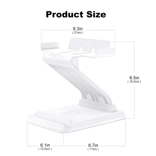 Vista 6 de VR Stand with charging port,Headset Display Holder and Controller Holder Mount Compatible with Oculus Quest 2Quest Pico Neo 3VIVE Focus 3 VR Headset