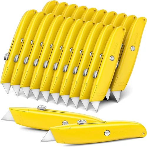 Vista 26 de DIYSELF Paquete de 2 cuchillos utilitarios, cortador retráctil, resistente (naranja)