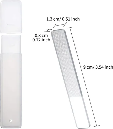 Vista 2 de 8 piezas Nano Nail File Shiner Glass Crystal Buffer Pulidor con estuche 8 limas nano con estuche, pulidor de uñas para uñas naturales, pulidor