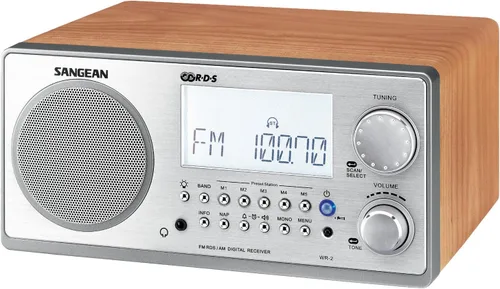 Vista 9 de SANGEAN WR-2WH AM/FM-RBDS Radio de sintonización digital de gabinete de madera (blanco)