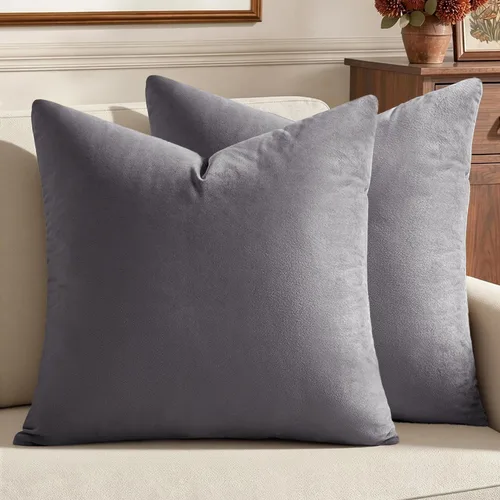 Vista 63 de MIULEE Paquete de 2 fundas de almohada de terciopelo decorativas rectangulares lumbares, fundas de cojín suaves sólidas para sofá, sofá, dormitorio