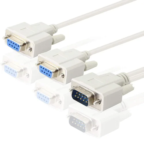 Vista 6 de Cable divisor DB9 Y de 11.8 in DB9 9 Pin 1 macho a 2 hembra Rs232 Serial Splitter Adapter Straight Through Cable YOUCHENG para conectar varios