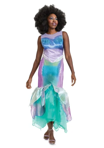 Vista 4 de Disfraz Deluxe de Ariel La Sirenita Live Action para Mujer Multicolor