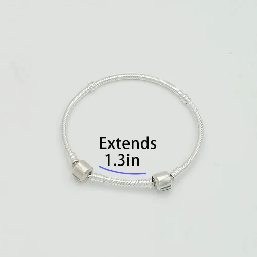 Vista 2 de Extensor de pulsera estilo Pandora, pulsera de serpiente con dije para mujer, extensores añaden extensión de 1.3, 1.5 pulgadas de joyería extraíble
